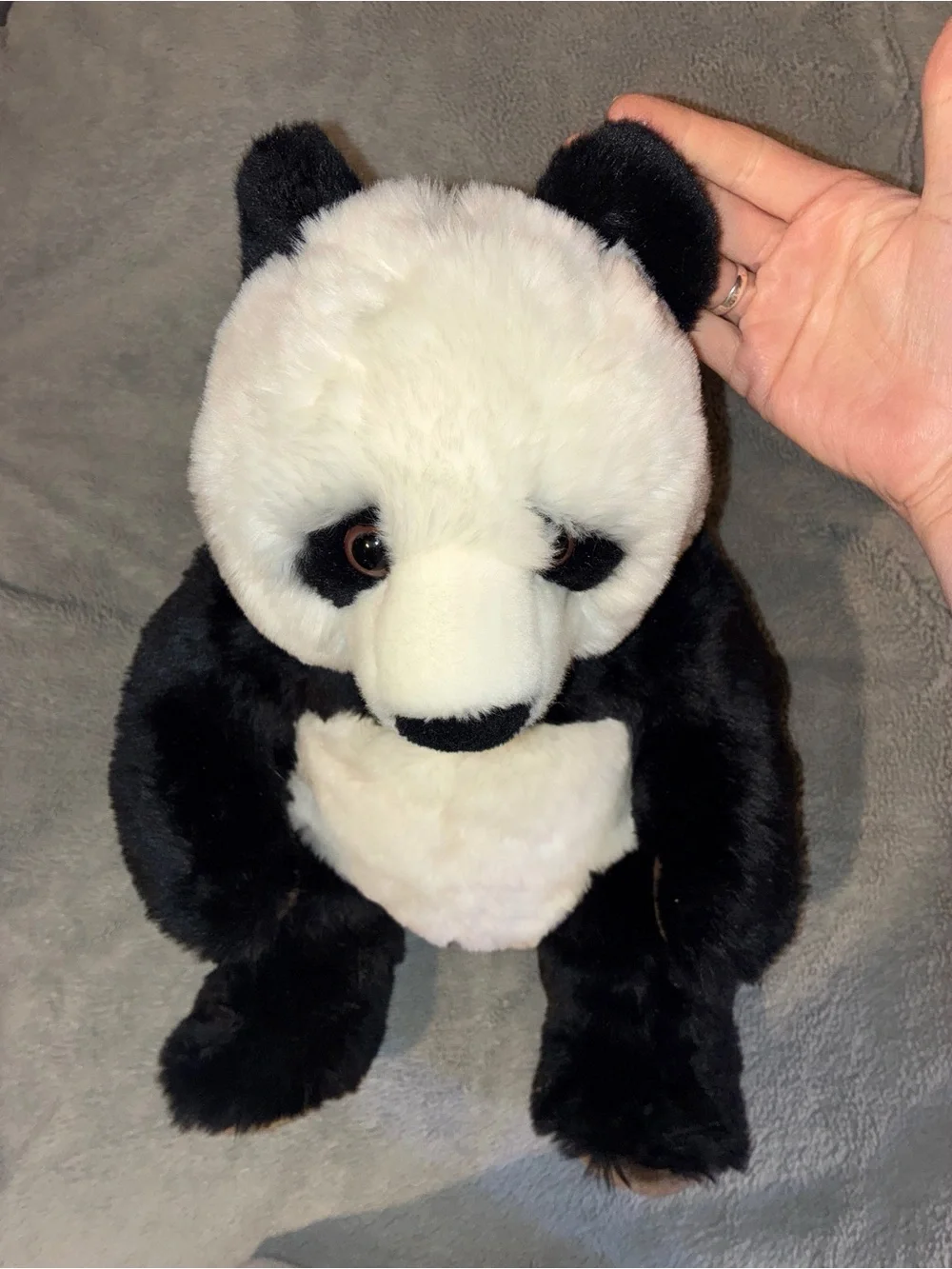FAO Schwarz Plush Panda - Black, White & Brown Accent Cuddly Toy